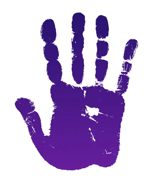 Oude man violet hand afdrukken — Stockvector