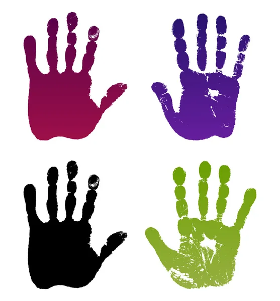 Old man four hand prints — Stock Vector