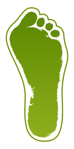 Alter Mann grüner Fußabdruck — Stockvektor