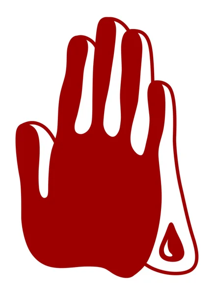 Bidden bloedige handen — Stockvector