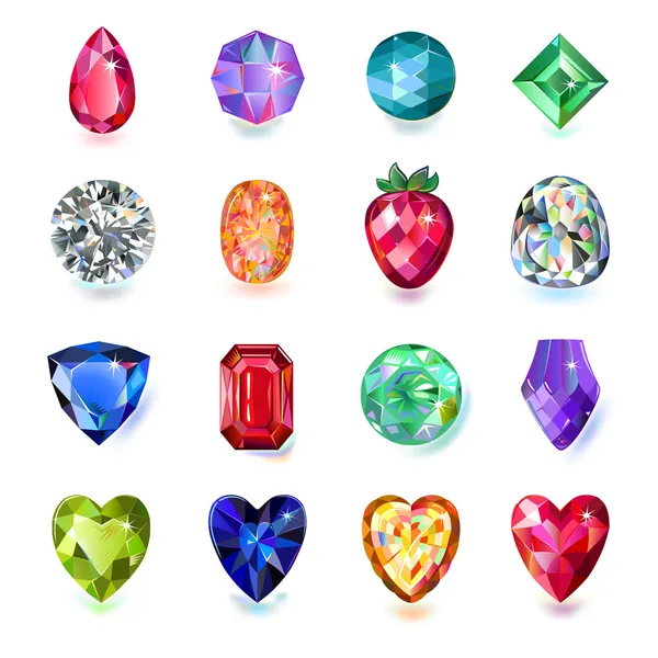 Colored gems — Stock Vector