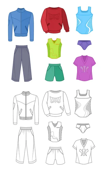 Man set tricot clothes colored — 图库矢量图片