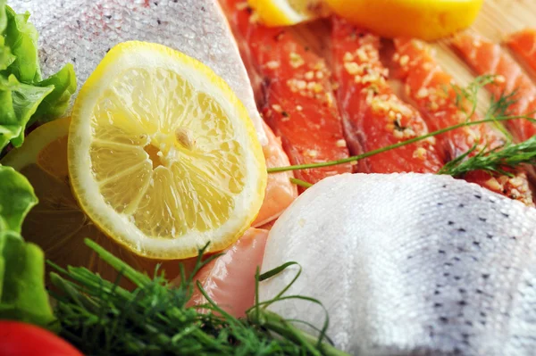 Pieces of salmon — Stock Photo, Image