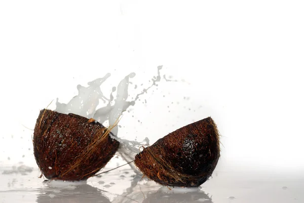 Cracked coconut — Stock Photo, Image