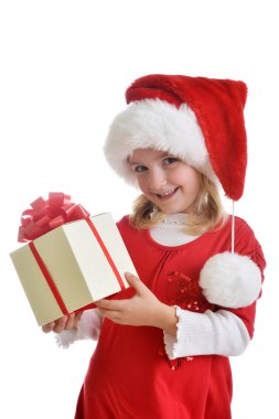 Noel Baba şapkalı kız