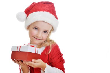 Noel Baba şapkalı kız