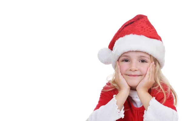 Girl in santa cap — Stock Photo, Image