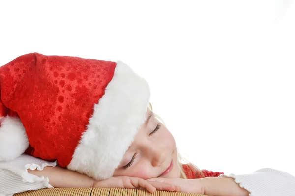 Menina em santa cap — Fotografia de Stock