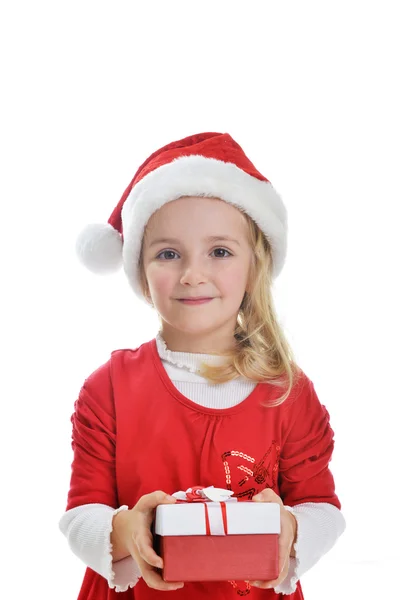 Menina em santa cap — Fotografia de Stock