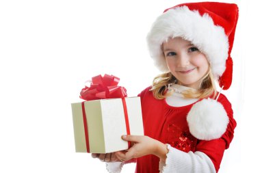 Noel Baba şapkalı kız