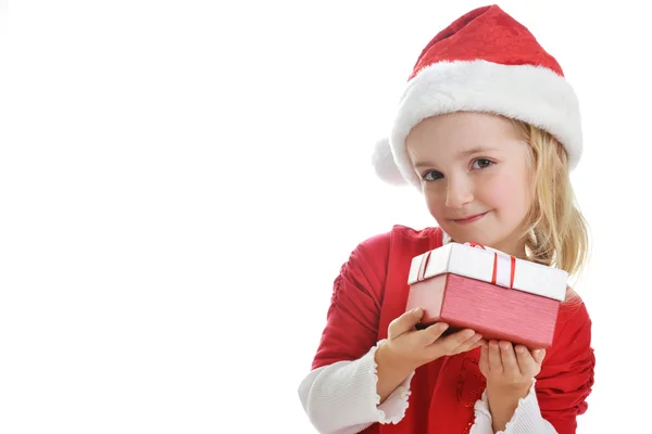 Ragazza in Babbo Natale — Foto Stock