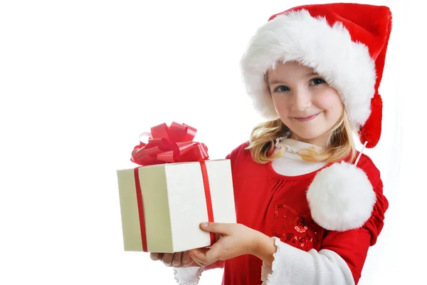 Noel Baba şapkalı kız Telifsiz Stok Imajlar