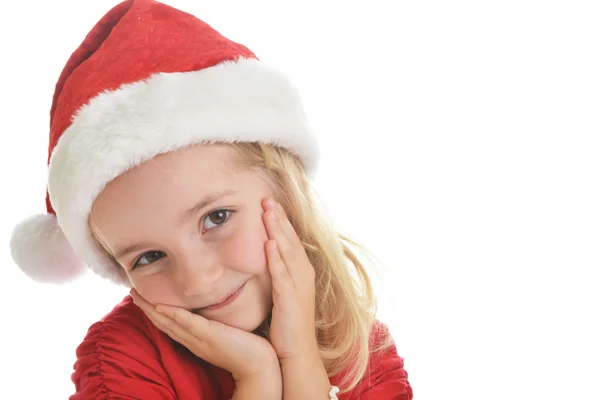 Girl in santa cap — Stock Photo, Image