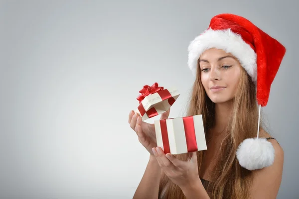 Young woman in santa claus Stock Picture