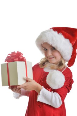 Noel Baba şapkalı kız