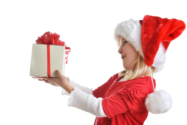 Ragazza in Babbo Natale — Foto Stock