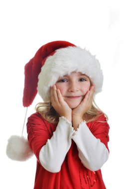 Noel Baba şapkalı kız