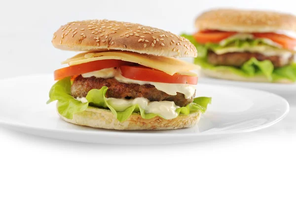 Hamburger with cutlet — Stock Photo, Image