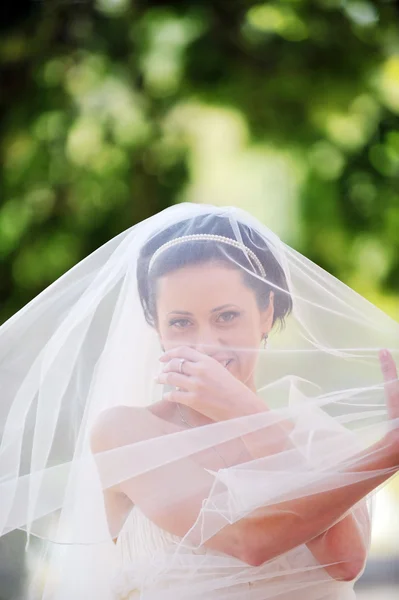 Bride in white dress — Stock Photo, Image