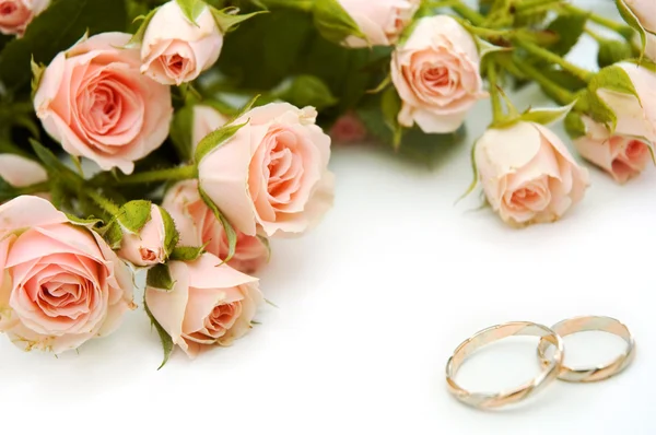 Rings and roses — Stock Photo, Image