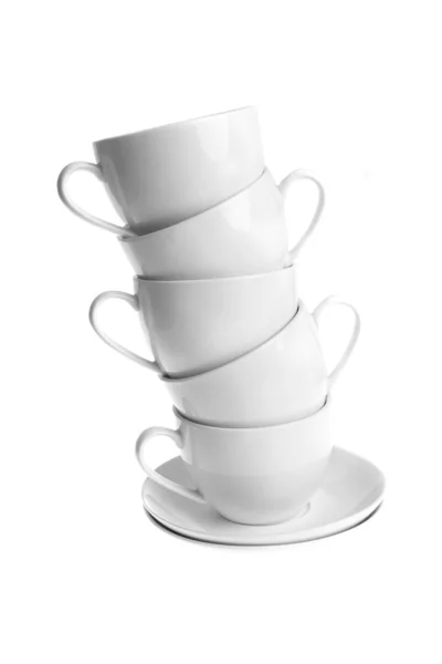 Koffie cups met schoteltjes — Stockfoto