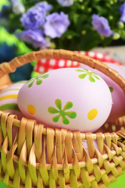 Basket of easter eggs — Stock Photo, Image