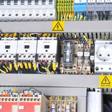 panel with electrical equipment clipart