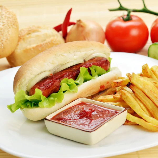 Hot dog appetitoso — Foto Stock