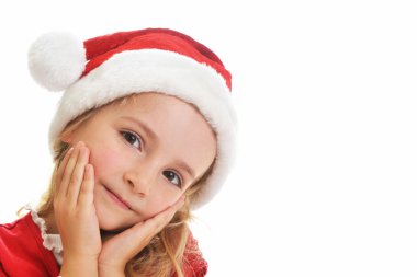 Noel Baba şapkalı kız