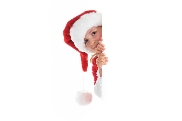 Girl in santa cap — Stock Photo, Image