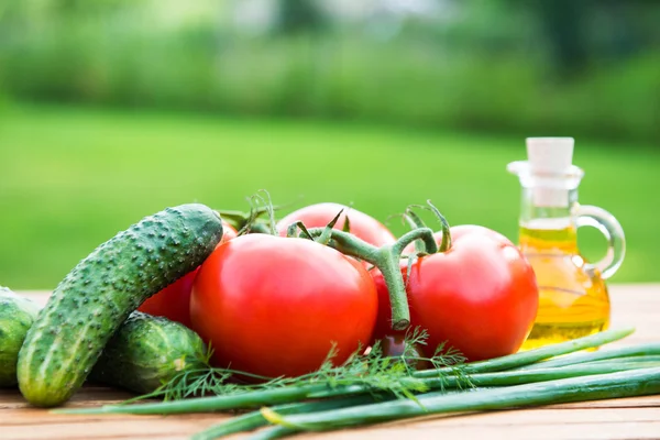 Salatalık ve domates — Stok fotoğraf
