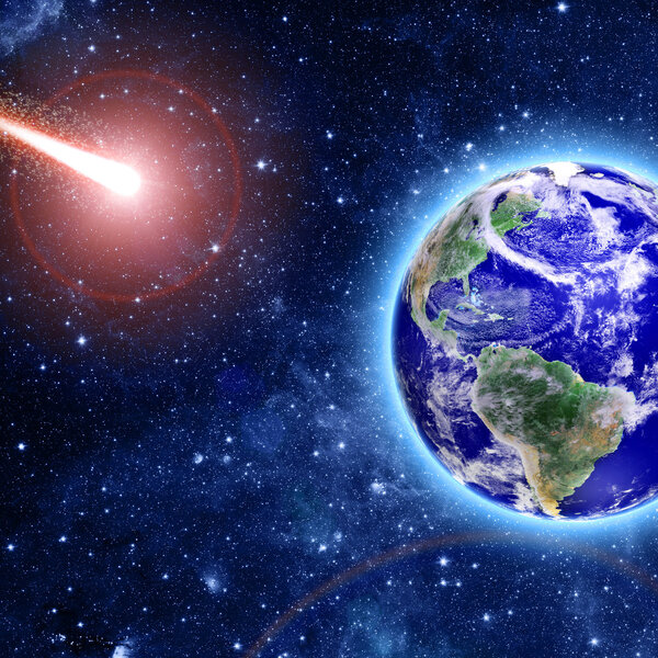 Blue planet in space