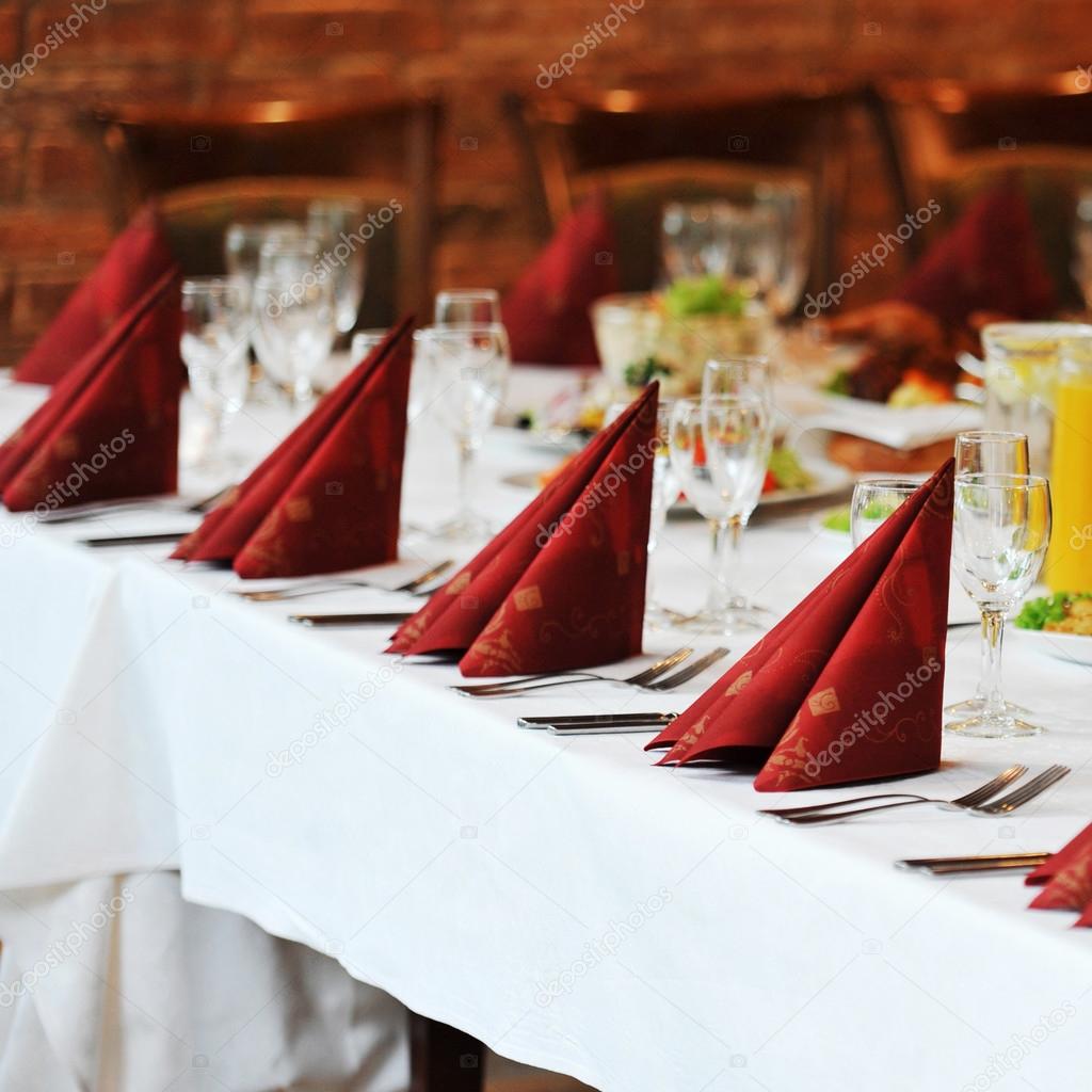 Table with food and drink