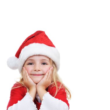 Noel Baba şapkalı kız