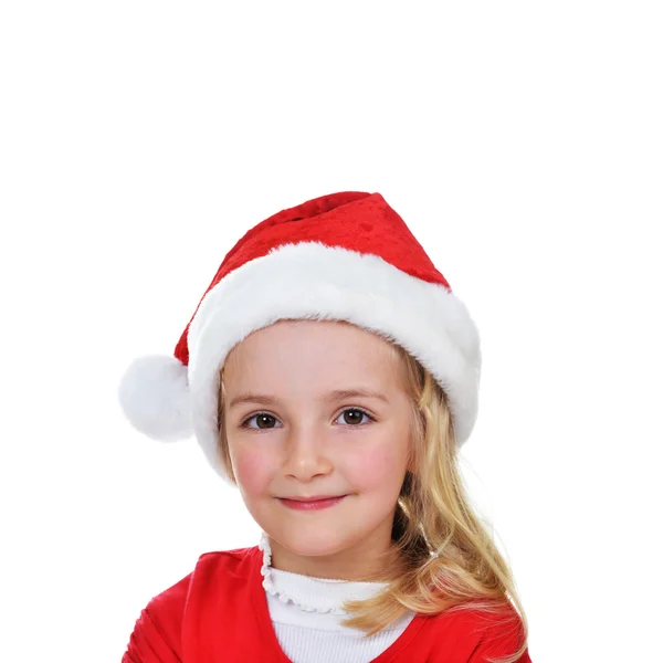 Flicka i santa mössa — Stockfoto