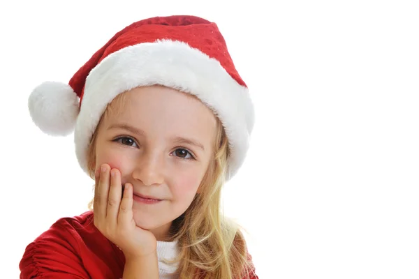 Menina em santa cap — Fotografia de Stock