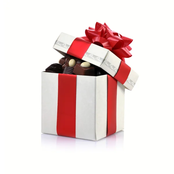 Різний шоколад в коробці — стокове фото