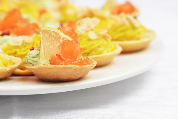 Tartlets with salmon — Stock Image Tartlets with salmon Stock Photo