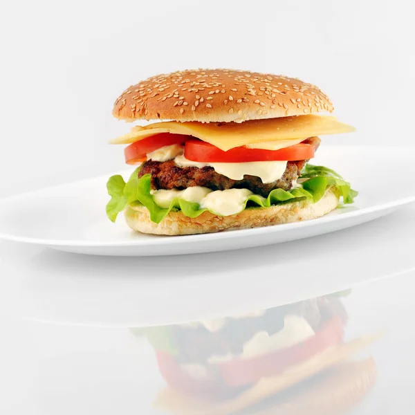 Hamburger with cutlet — Stock Photo, Image
