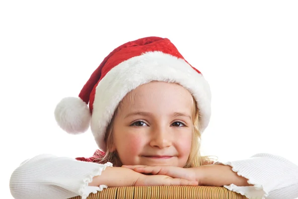 Menina em santa cap — Fotografia de Stock