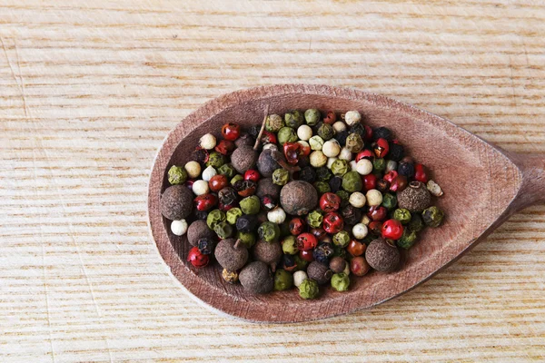 Peppers mix on spoon — Stock Photo, Image