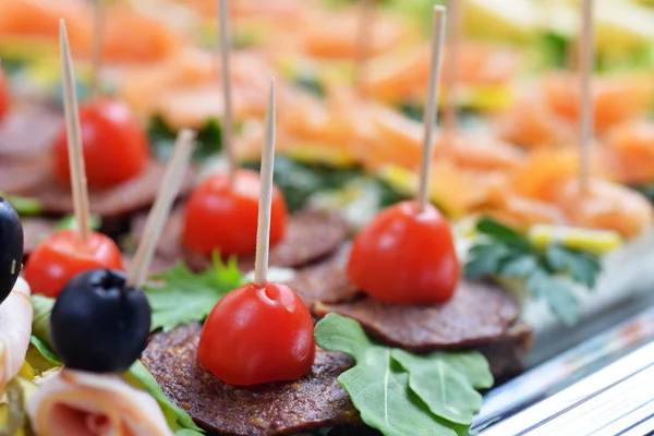 Fish and meat sandwiches — Stock Photo, Image