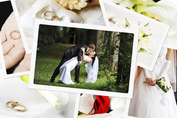 Pile de photos de mariage — Photo