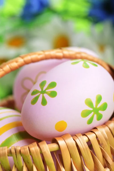 Basket of easter eggs — Stock Photo, Image