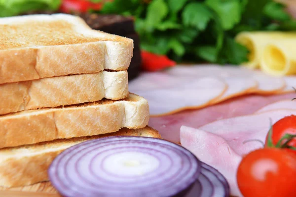 Zutaten für Sandwiches — Stockfoto