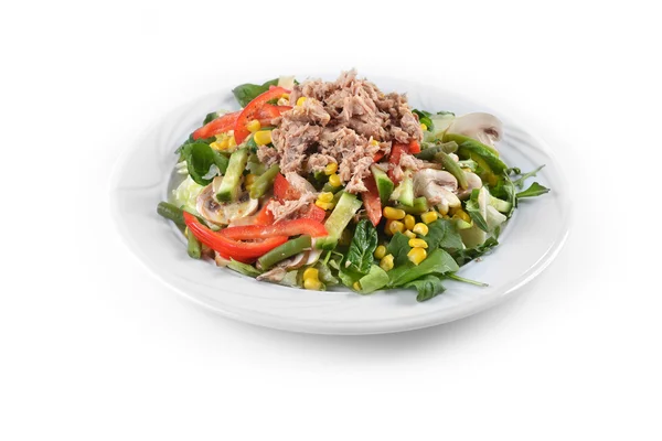 Fresh chopped tuna salad — Stock Photo, Image