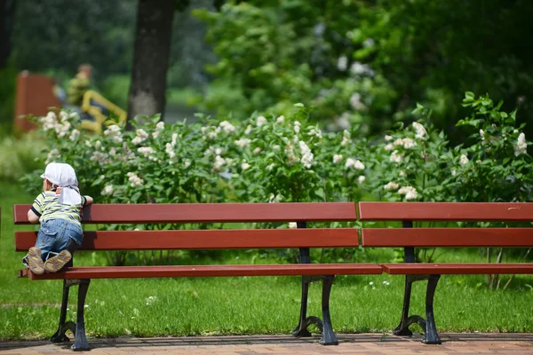 Jongen in park — Stockfoto