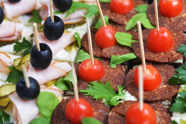 Vis- en vleesgerechten broodjes — Stockfoto