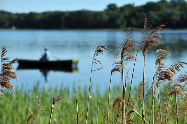 Pêcheur en bateau — Photo