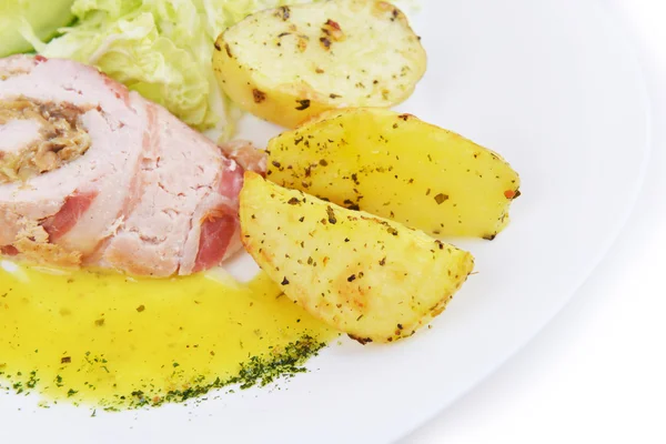 Filete com batata — Fotografia de Stock